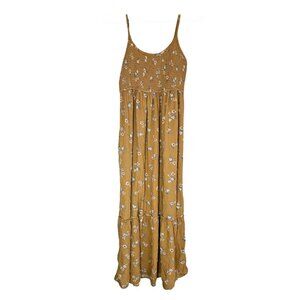 Punk Rose Yellow Floral Maxi Dress Women's Medium Boho India Cottagecore